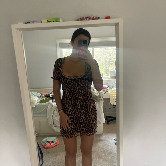 UO Cheetah Mini Dress - Picture 2 of 3